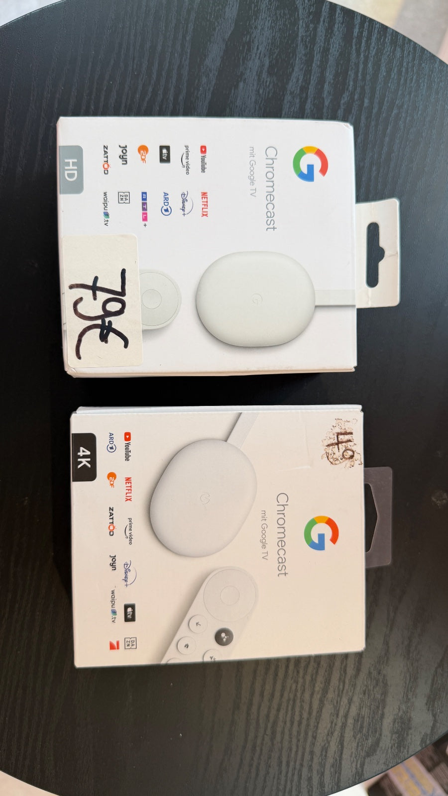 Google Chromecast mit Google TV 4K, weiß – geprüfte B-Ware