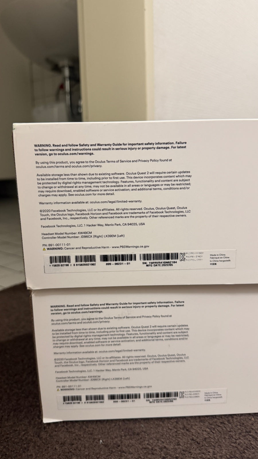 Oculus Quest 2 VR-Brille 128 GB, geprüft, OVP – B-Ware