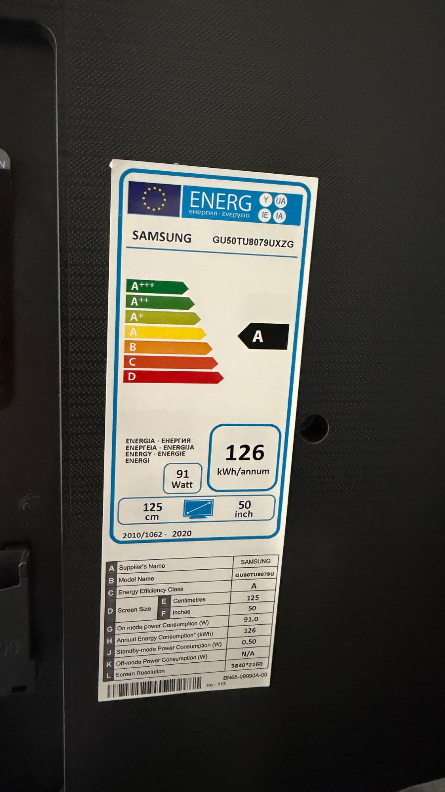 Samsung 50" 4K UHD Smart-TV GU50TU8079 – geprüfte B-Ware