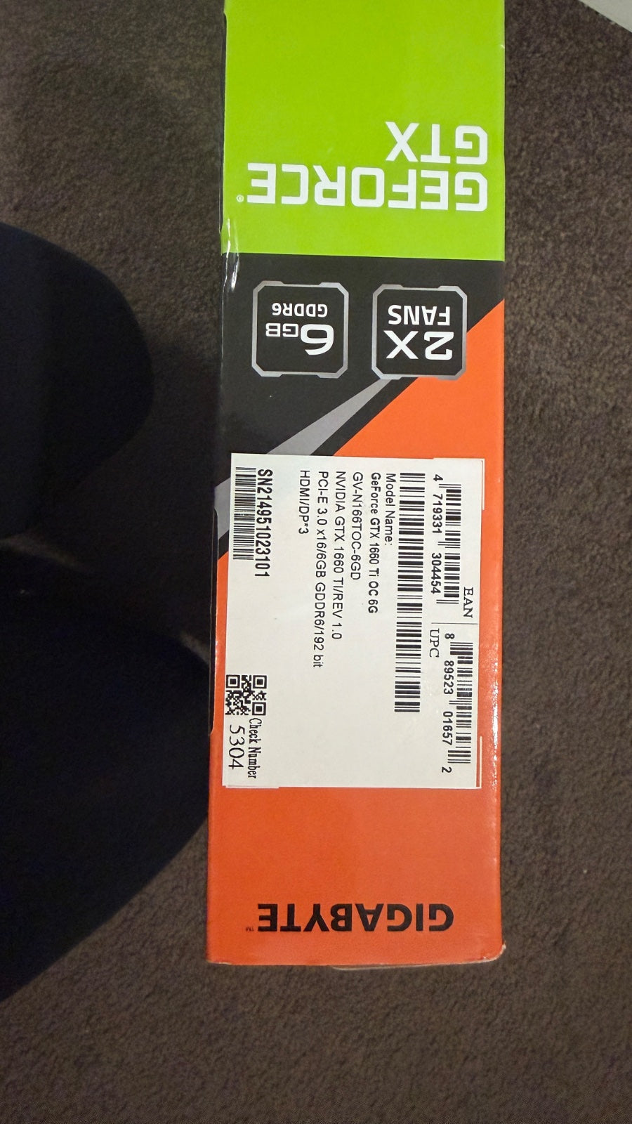 GIGABYTE GTX 1660 Ti OC 6G GDDR6 Grafikkarte B-Ware OVP