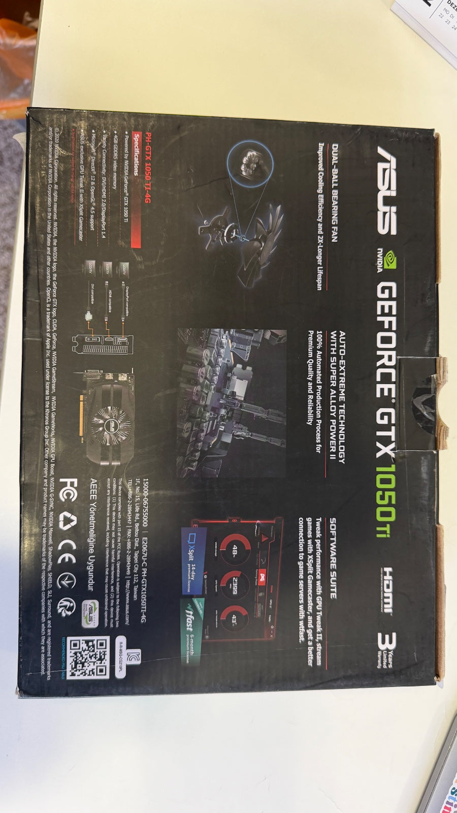 ASUS GTX 1050 Ti 4G Phoenix Grafikkarte - geprüft, neuwertig OVP