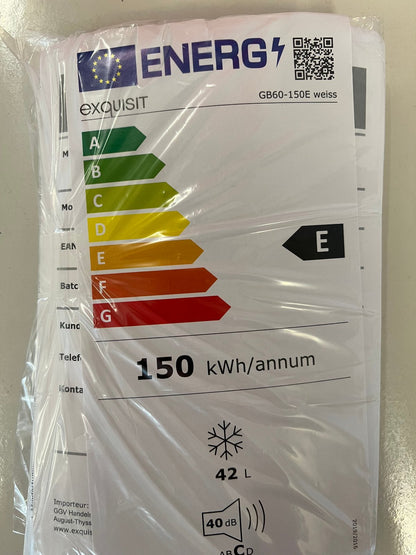 exquisit GB60-150E Mini-Gefrierschrank weiß 42L C-Ware