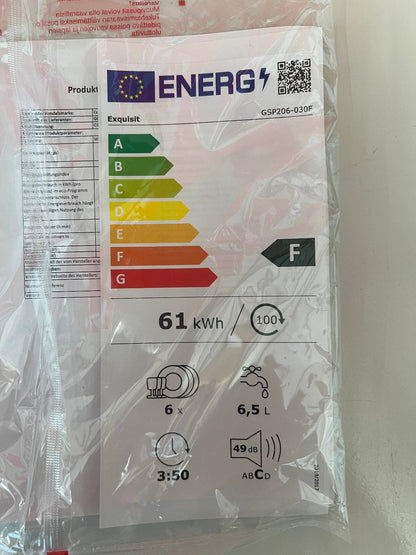 Exquisit GSP206-030F Tischgeschirrspüler Weiß 6 Gedecke – C-Ware