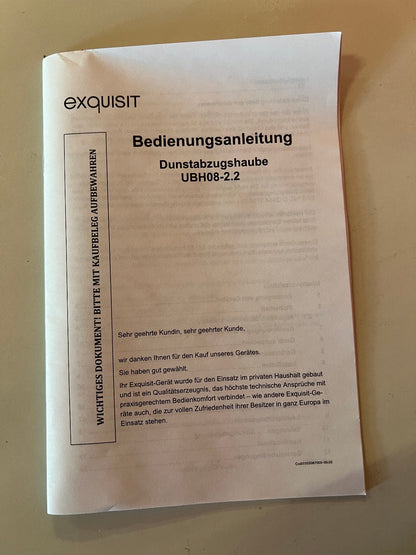 Exquisit UBH 08-2.2 Unterbau-Dunstabzugshaube Inox – B-Ware