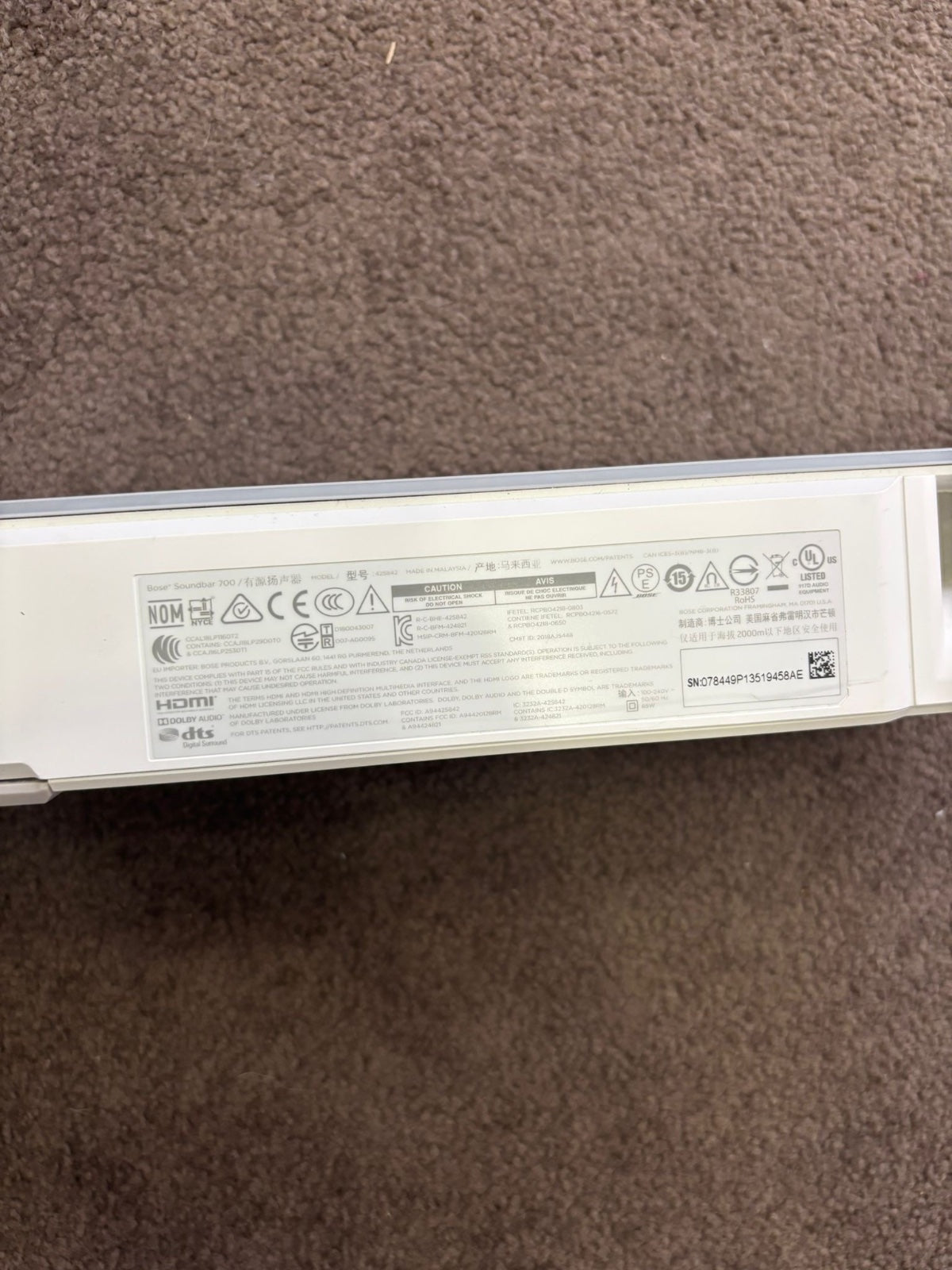 Bose Soundbar 700 Weiß, HDMI, geprüfte B-Ware – voll funktionsfähig