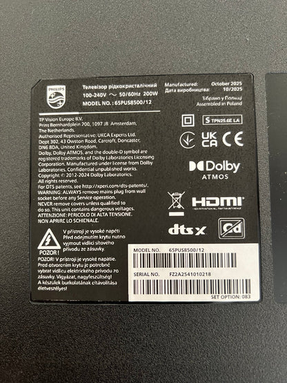 HV650QUB-F72 65PUS8500/12  FZ2